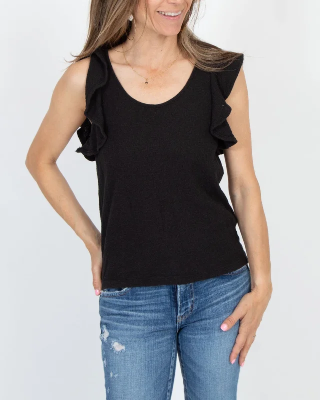 Ruffle Sleeve Tank Top open back tank