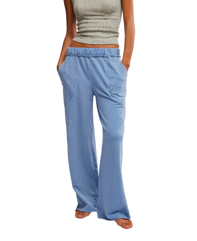 Don't Wait Up Lounge Pant in Quiet Harbor Relaxed High-Waist Trousers