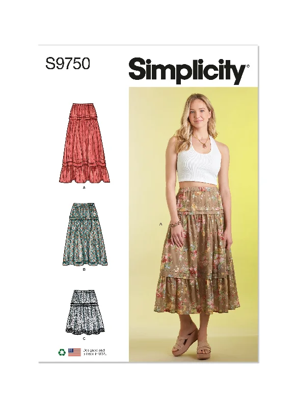 Simplicity Pattern S9750 Misses' Skirt Pants Casual Plaid Pants