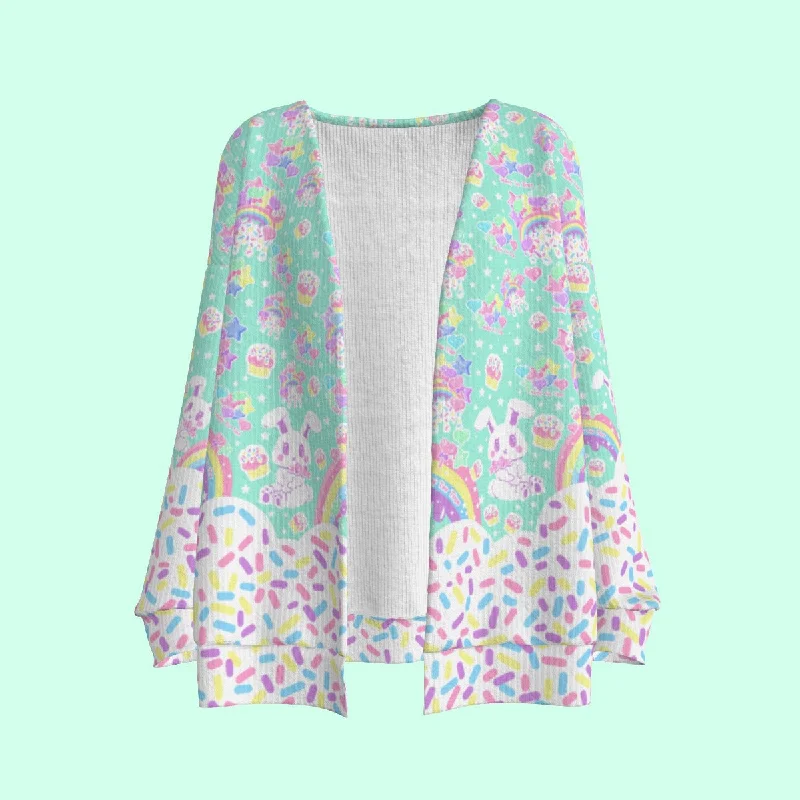 Rainbow Sweets Mint Open Front Cardigan Boxy Cardigan Fitted Cardigan A-Line