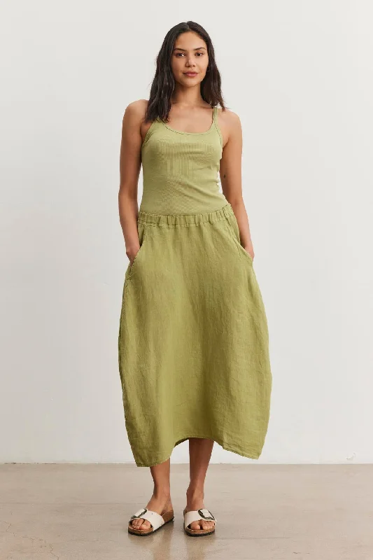 FAE LINEN SKIRT leather skirt sleek