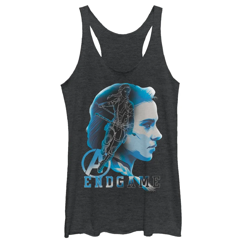 Women's Marvel Avengers: Endgame Black Widow Profile Racerback Tank Top gold tank top