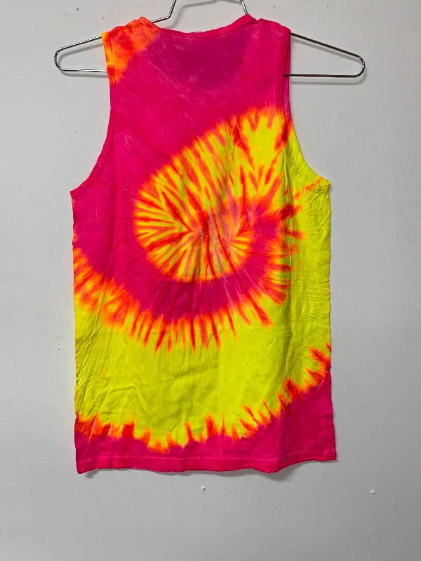 Colortone (M) orange yellow pink tank, tie dye tie dye tank