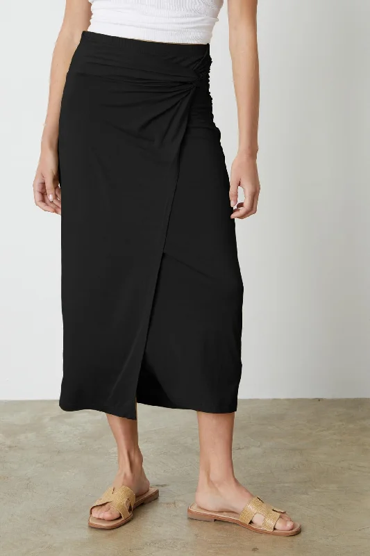 SHAE TWIST FRONT SKIRT corduroy skirt durable