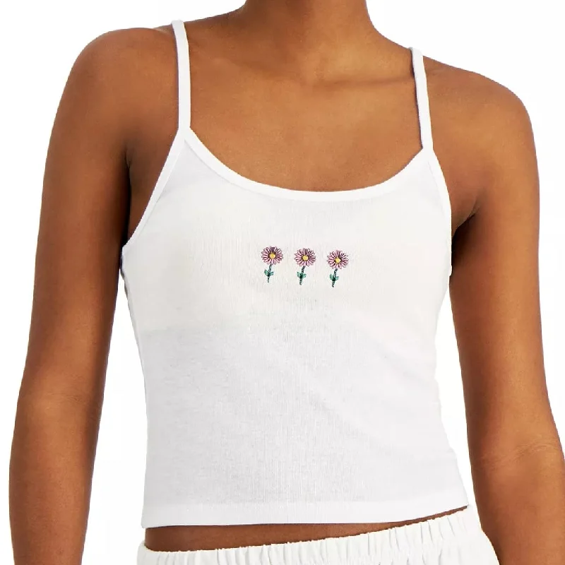 REBELLIOUS ONE - Flower Embroidered Tank Top flowy tank top