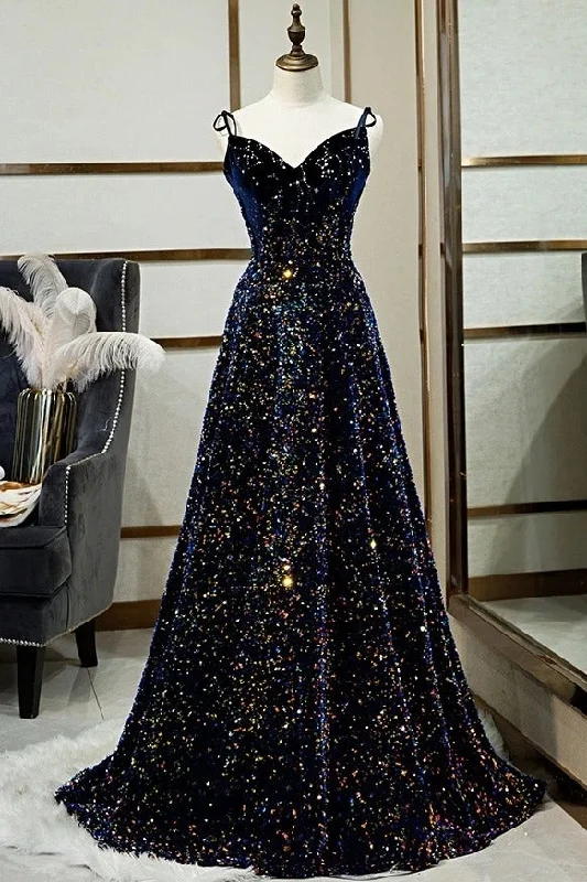 Sparkly Long A-line Lace Up Back Evening Prom Dresses Party Dress B0001 Tunics Top rated