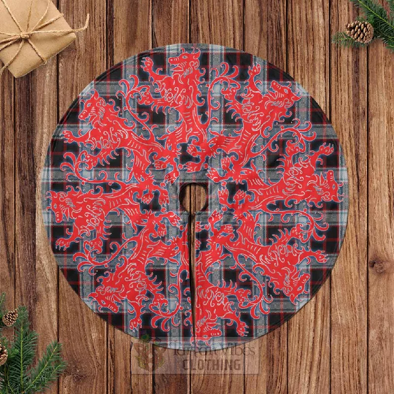 Merrilees Tartan Christmas Tree Skirt Lion Rampant Style lace skirt intricate