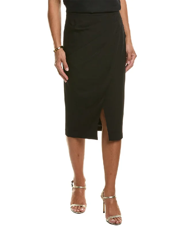 Elie Tahari Draped Front Skirt patchwork skirt art