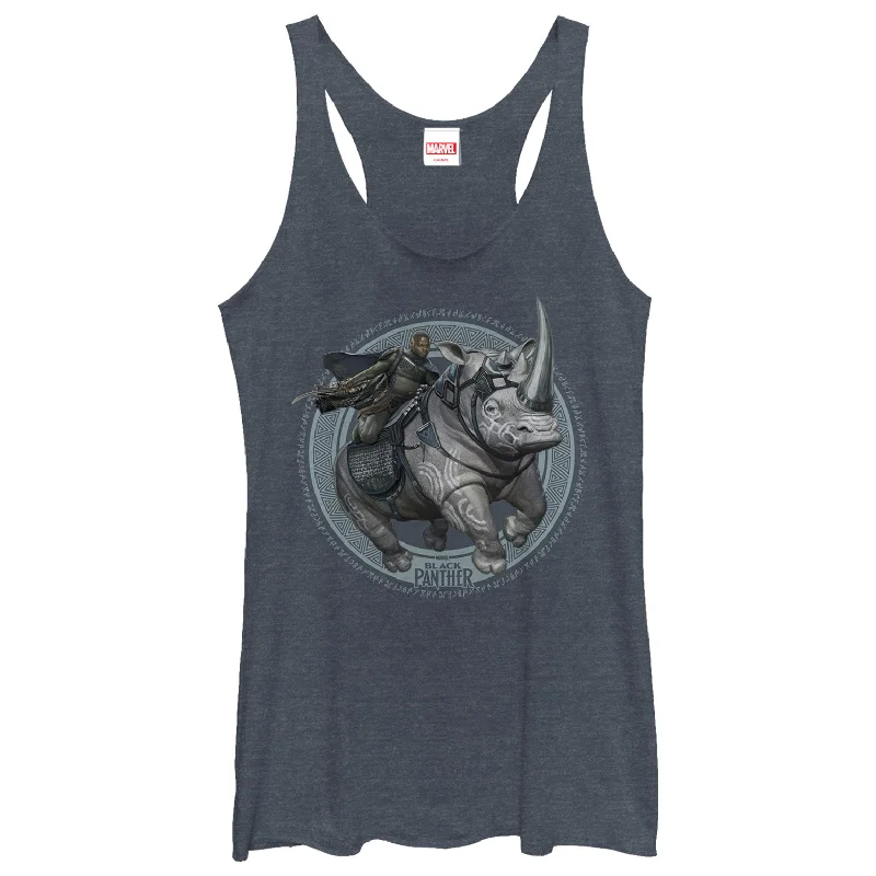 Women's Marvel Black Panther 2018 W'Kabi Emblem Racerback Tank Top neon tank top