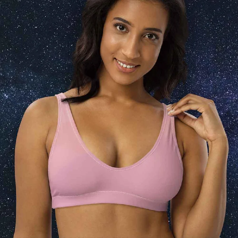 Pink bikini top women's swimsuit Mesh Detail Bikini