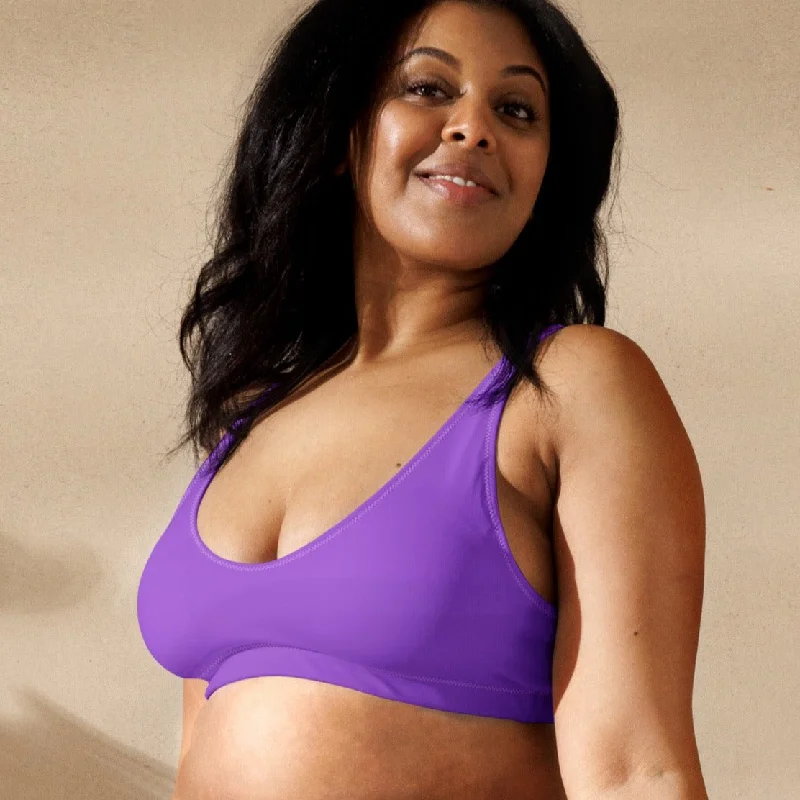 Purple bikini top bra women’s swimwear High-Waist Bikini Set