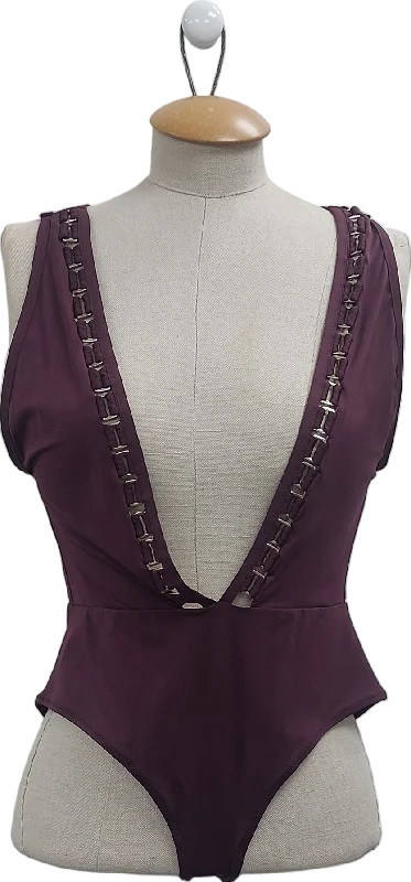Evarae Purple One Piece Swimsuit UK S Stylish Cover-Up Set