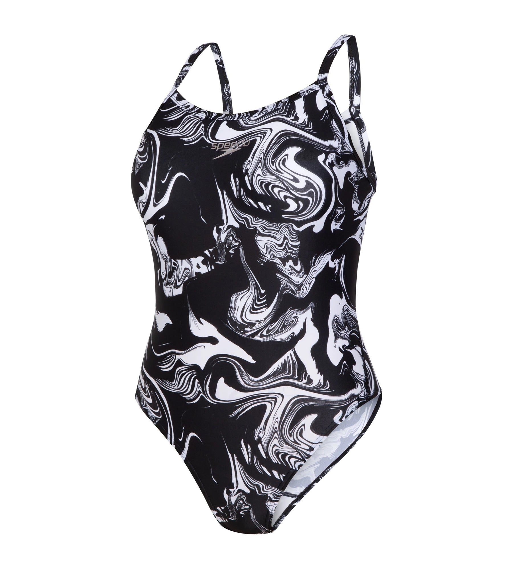 Women's Endurance 10 Boom Printed Racerback V-Cut Swimsuit - Black & White Ruched Swimwear Set Women's Endurance 10 Boom Printed Racerback V-Cut Swimsuit - Black & White Ruched Swimwear Set