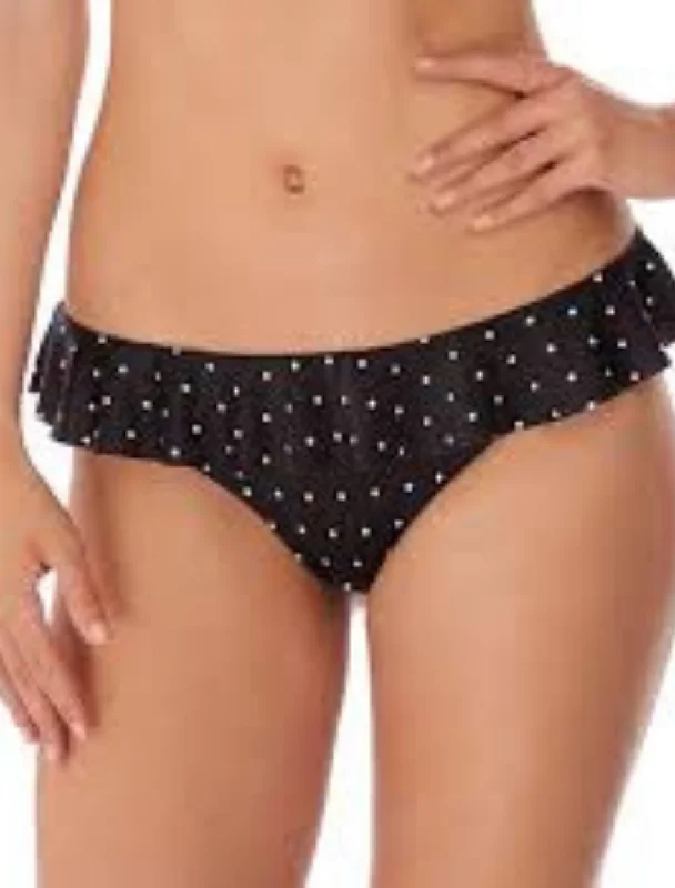 Freya Jewel Cove Italini With Frill Swim Bottom Black | Black Polka Dot Bikini Briefs Button-Front Swimsuit Freya Jewel Cove Italini With Frill Swim Bottom Black | Black Polka Dot Bikini Briefs Button-Front Swimsuit