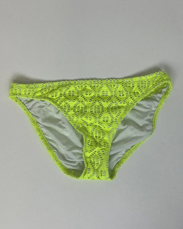 Neon Green Eyelet Swim Bottom - Medium Classic One-Piece