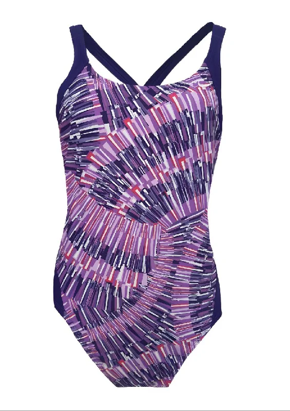 NIKE Women's Purple Round Neck One Piece Swimsuit #TDS0047 14 NWT Bold Color Swimsuit