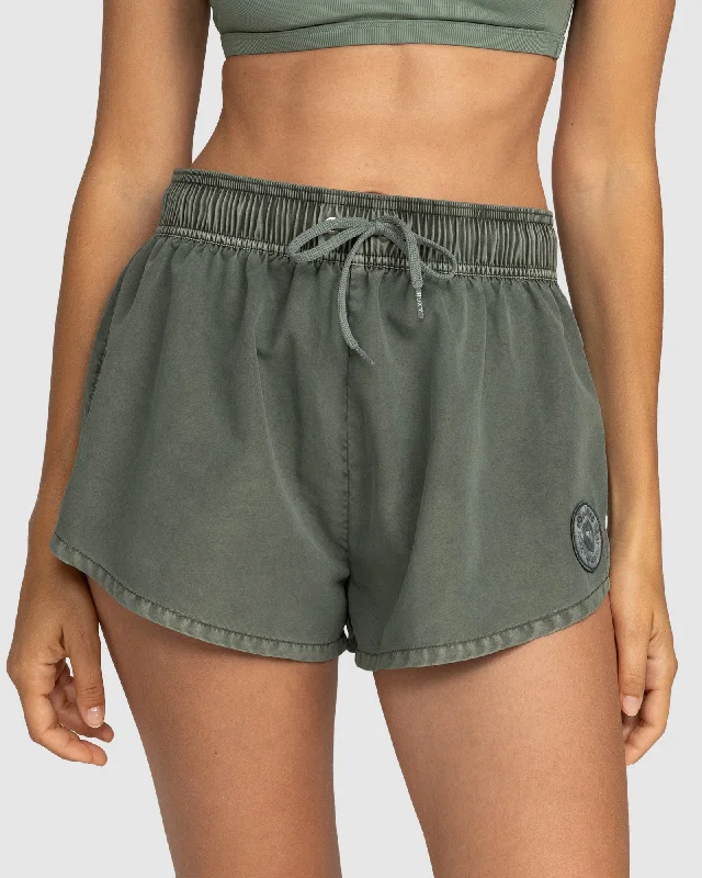 Womens No Bad Waves Swim Shorts Bold Color Swimsuit