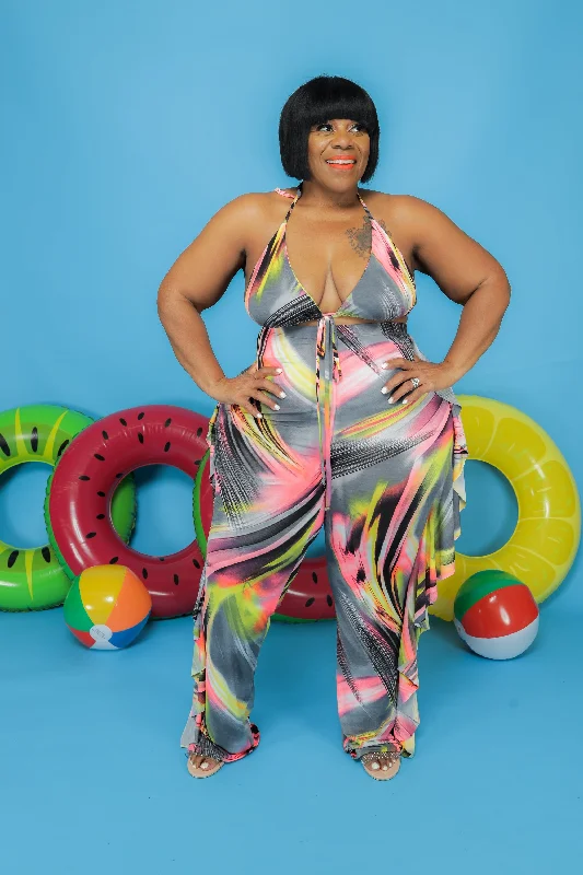 Paradise Brush Print Swimset Monokini Swimsuit Design