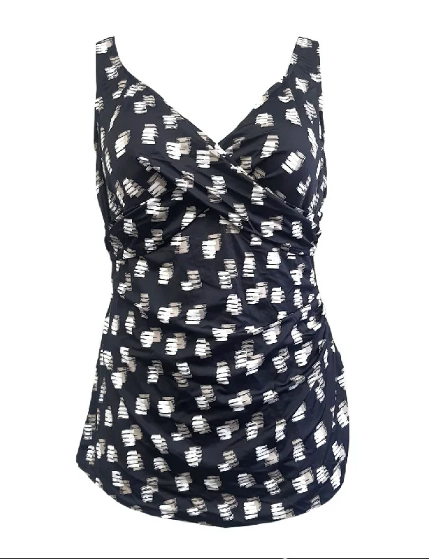 PENBROOKE Women's Black Padded V-Neck One Piece Swimsuit #5501250 24 NWT Reversible Bikini Set