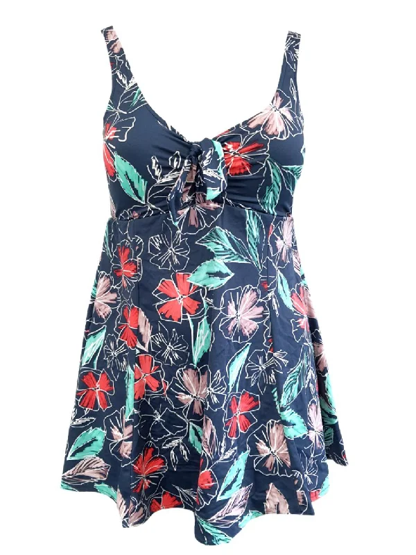 PENBROOKE Women's Blue Dress Shaped Floral One Piece Swimsuit #5510699 18 NWT Tie-Back Swimwear PENBROOKE Women's Blue Dress Shaped Floral One Piece Swimsuit #5510699 18 NWT Tie-Back Swimwear