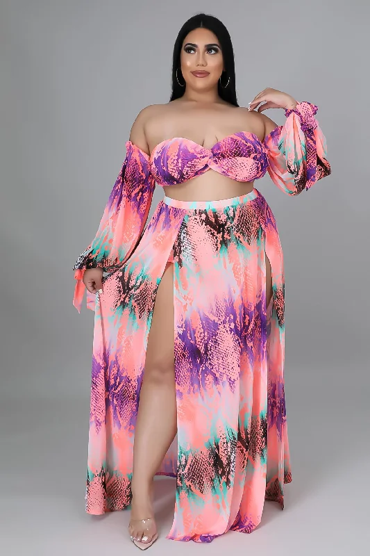Pink Paradise Swim Set V-Neck Swim Dress
