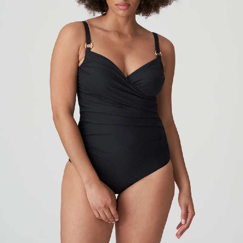 Prima Donna Swimwear Sahara Black Control One Piece 4006334 Cross-Back Bikini