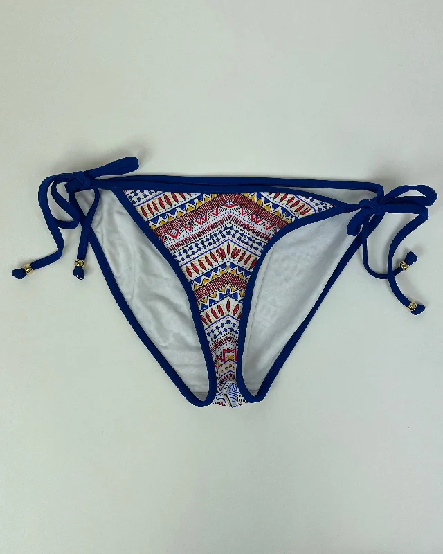 Red, Yellow, and Blue Abstract Swim Bottom with Side Ties - Small Monokini Swimsuit Design Red, Yellow, and Blue Abstract Swim Bottom with Side Ties - Small Monokini Swimsuit Design