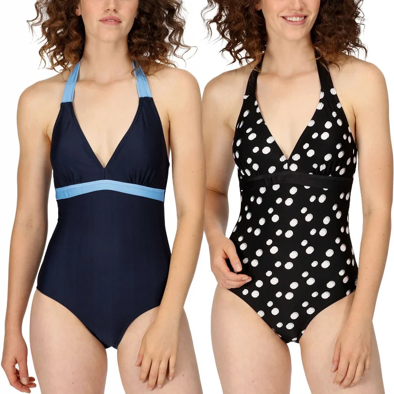 Regatta Women Flavia Swimming One Piece Costume Sleek Racerback Swimsuit