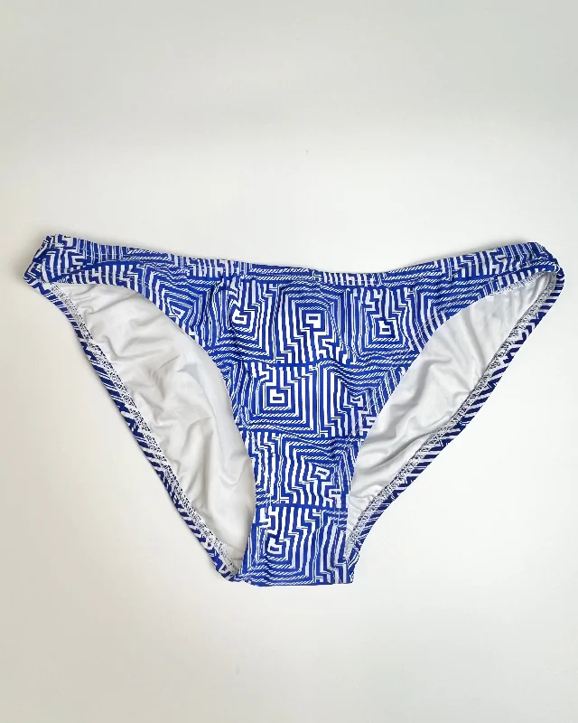 Royal Blue Abstract Swim Bottom - Small and Medium High-Waisted Swim Bottoms