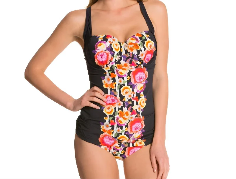 SEAFOLLY Women's Black Romeo Rose DD Balconette Swim Tankini Top #30483 14 NWT Sporty Swim Shorts SEAFOLLY Women's Black Romeo Rose DD Balconette Swim Tankini Top #30483 14 NWT Sporty Swim Shorts