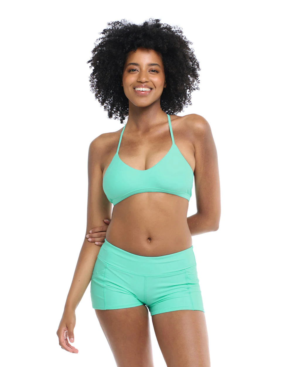 Smoothies Ruth Fixed Triangle Swim Top Lace-Detail Bikini Set
