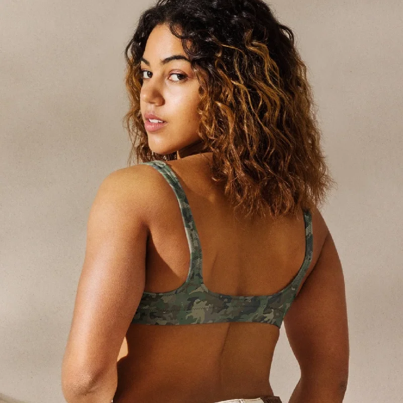 Camo print bikini top for women’s swimwear, lioness-love Strapless Swimsuit Top
