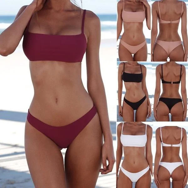 Women's Swimwear Bikini Set Swimsuit with Skirt