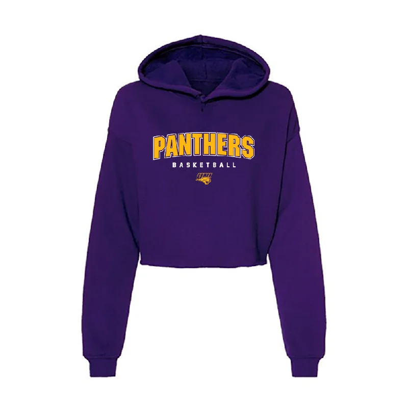 Northern Iowa - NCAA Women's Basketball : Taryn Wharton - Women's Crop Fleece Hoodie Hoodie with Back Slit Movement Comfort Northern Iowa - NCAA Women's Basketball : Taryn Wharton - Women's Crop Fleece Hoodie Hoodie with Back Slit Movement Comfort