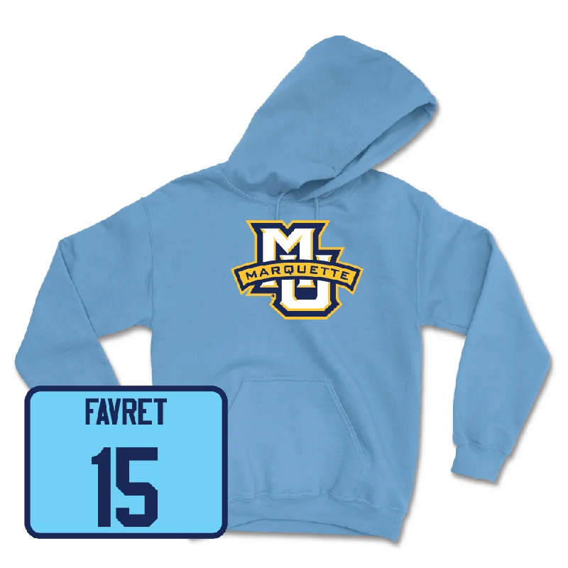 Championship Blue Women's Soccer Marquette Hoodie - Cecilia Favret Hoodie with Embroidery Detailed Premium Championship Blue Women's Soccer Marquette Hoodie - Cecilia Favret Hoodie with Embroidery Detailed Premium