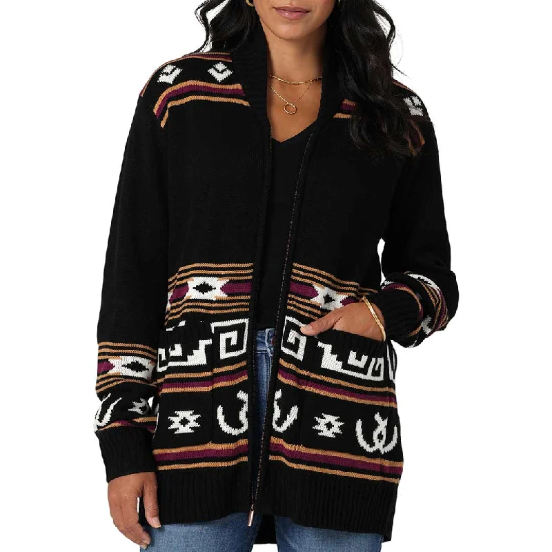 Wrangler Women's Cowboy Full Zip Cardigan Slim Fit Regular Fit Oversized