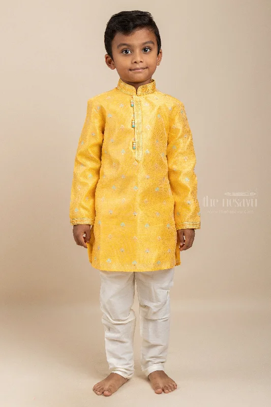 Mango Mood - Sweet Yellow Designer Print Kurta With White Adjustable Pants Lightweight Jogger Pants Mango Mood - Sweet Yellow Designer Print Kurta With White Adjustable Pants Lightweight Jogger Pants