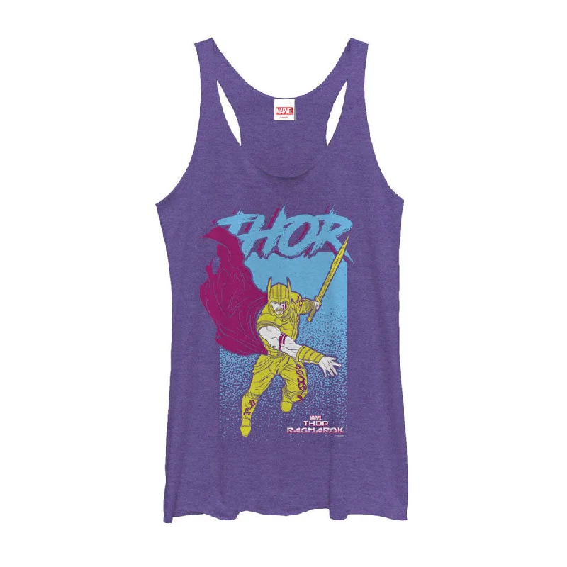 Women's Marvel Thor: Ragnarok Cape Racerback Tank Top solid color tank