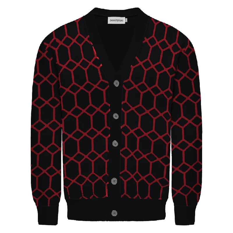 Men's black jacquard vintage cardigan sweater Faux Fur Fabric Real Fur Fabric Shearling Fabric Men's black jacquard vintage cardigan sweater Faux Fur Fabric Real Fur Fabric Shearling Fabric